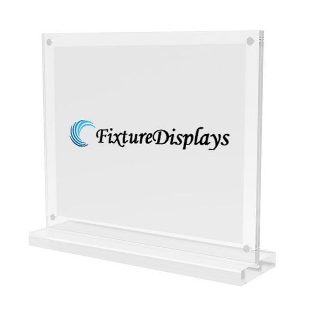 FixtureDisplays® 6 x 4 (Inside Dims) Acrylic Sign Holder with Horizontal, T