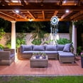 thumbnail image 1 of Campanas de viento para exteriores con tubos metálicos de aluminio | Adorno colgante de 80 cm | Tonos claros y vibrantes | Blanco | Decoración resistente a la intemperie para patio, jardín, porche y, 1 of 5