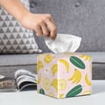 thumbnail image 6 of Yiaed Banana With Leaves Print Tissue Box Cover, PU Leather Decorative Organizer for Tabletop, Bathroom, Car, Office Creative Decorative, 6 of 7
