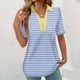 thumbnail image 4 of Tops Cortos para las Mujeres Blusas Impresas Manga Corta Turndown Collar Camiseta, Tops de Blusa para las Mujeres Casual, 4 of 5