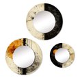thumbnail image 2 of Designart "Circular Harmony Abstract Orange" Modern Round Mirror Set of 3 - Abstract Gold Hallway Round Mirror Wall Decor Set, 2 of 5