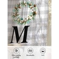 thumbnail image 6 of Sheer Curtains 63 Inch Length, Rustic Home Semi Sheer Curtains Light Filtering Window Treatment, Eucalyptus Leaves Farmhouse Wreath Plaid Privacy Voile Drapes for Living Room Bedroom 52x63 Inch, 6 of 7