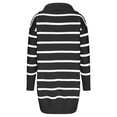 thumbnail image 6 of Up to 35% off Ndbuld Womens Long Sleeve Fall Dresses Ladies New V-neck Long Sleeve Sweater Striped Loose Casual Knitted Dress,Black,S, 6 of 7