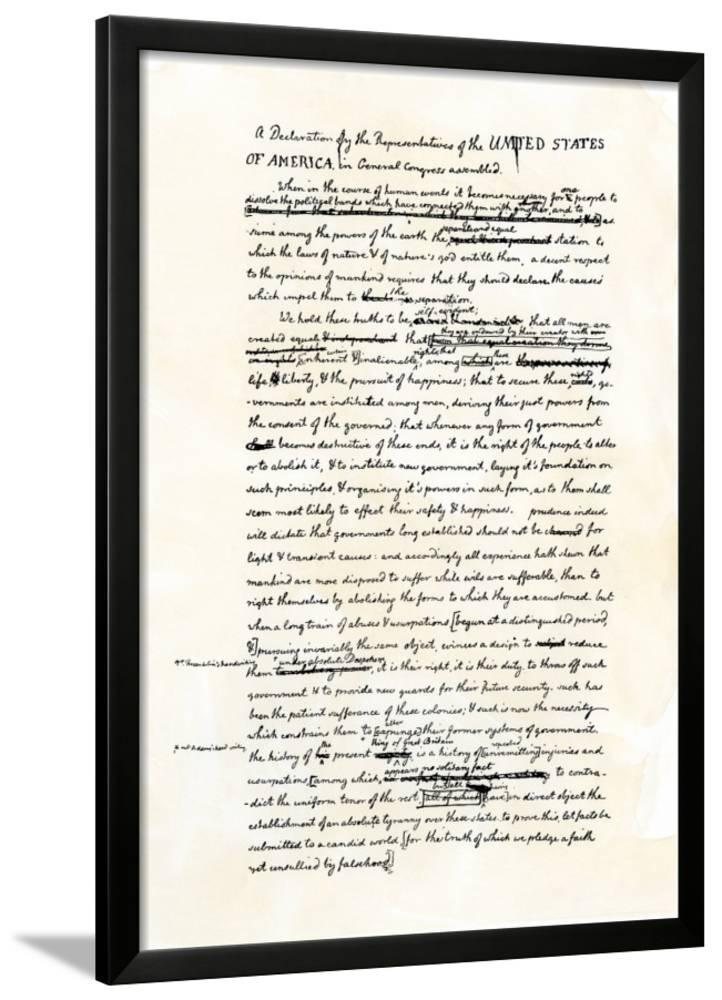 Draft of the Declaration of Independence in Jeffersons Handwriting