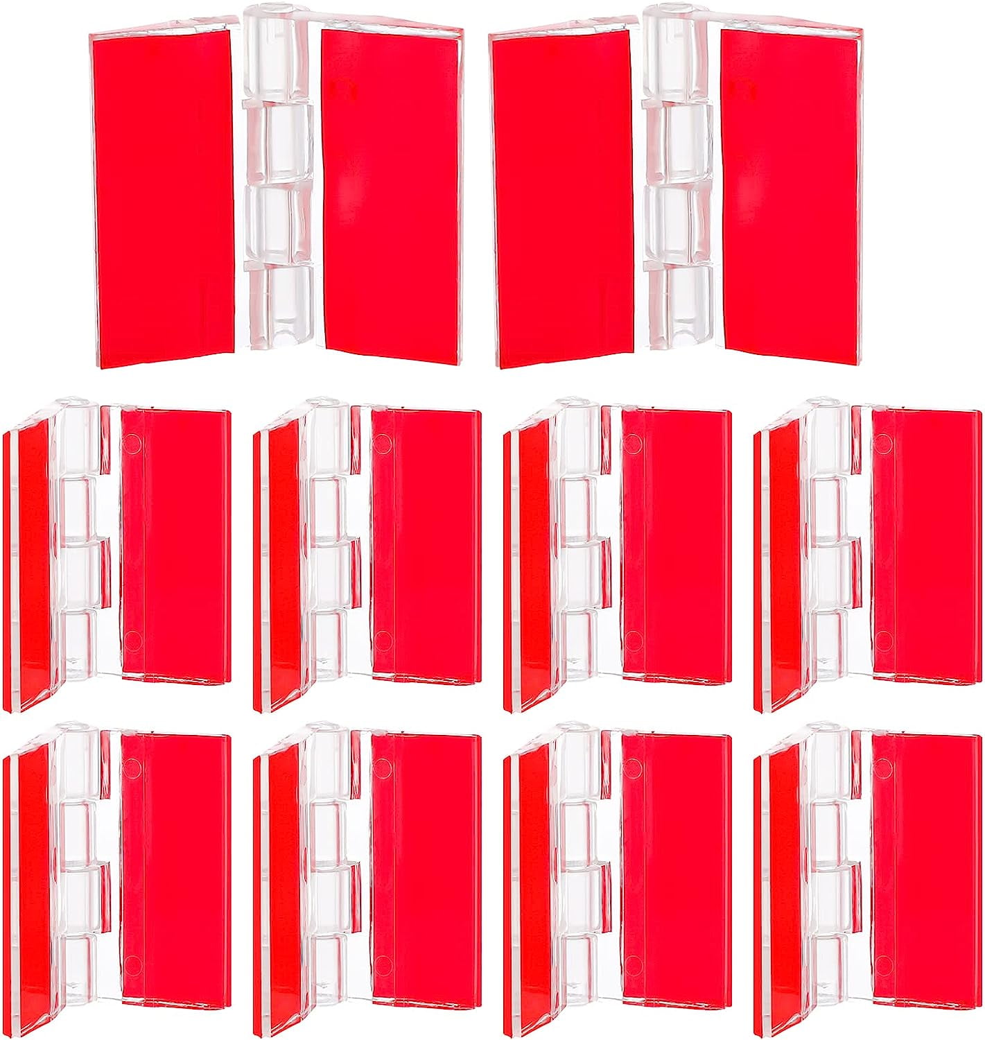 12 Pcs Plastic Hinges Acrylic Hinges Clear Small Hinges Self Adhesive Piano Hinge for