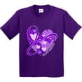 thumbnail image 3 of Inktastic Epilepsy Awareness Purple Ribbon Around Heart Youth T-Shirt, 3 of 5