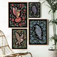 thumbnail image 3 of Pintura en lienzo de arte Retro, cuadro de insecto, murciélago, pavo real, pájaro, miel, abeja, polilla, camaleón, Possum, Rana, póster, imagen para habitación de niños, decoración de pared del hogar, 3 of 4