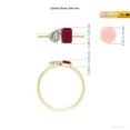 thumbnail image 5 of ANGARA Natural Classic Two-Stone Emerald-Cut Ruby & Pear Diamond Ring in 14K Yellow Gold for Women (Size-6x4mm) | July Birthstone, Birthday, Anniversary, Jewelry Gift for Women | Natural Ruby Ring, 5 of 10