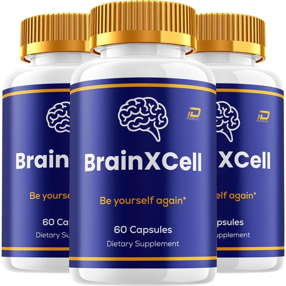 BrainXCell Capsules – Brain X Cell Natural Blend Memory Focus Support Supplement, 3 Pack, 180 Capsules