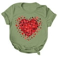 thumbnail image 3 of Baqcunre Valentine's Day Shirts for Women Sweatshirt Womens Cute Trendy Shirt Casual Short Sleeve Pullover Tops (Army Green S-3XL), Womens Tops Graphic Tees for Women Shirts for Women, Womens Tops, 3 of 5