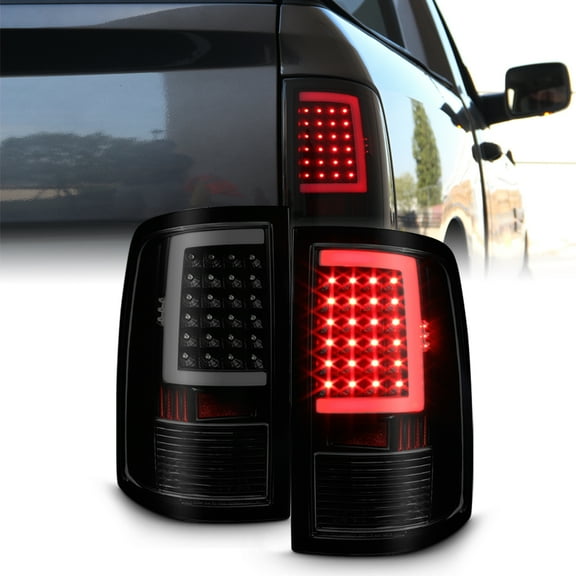 Black Smoke 2009-2018 Dodge Ram 1500 10-18 2500 3500 LED Tube Tail Lights Lamps