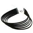 thumbnail image 5 of MATROOY Velvet Necklace Charm Collar Multilayer Choker Suede Neck Strap Fashion Jewelr --black, 5 of 9