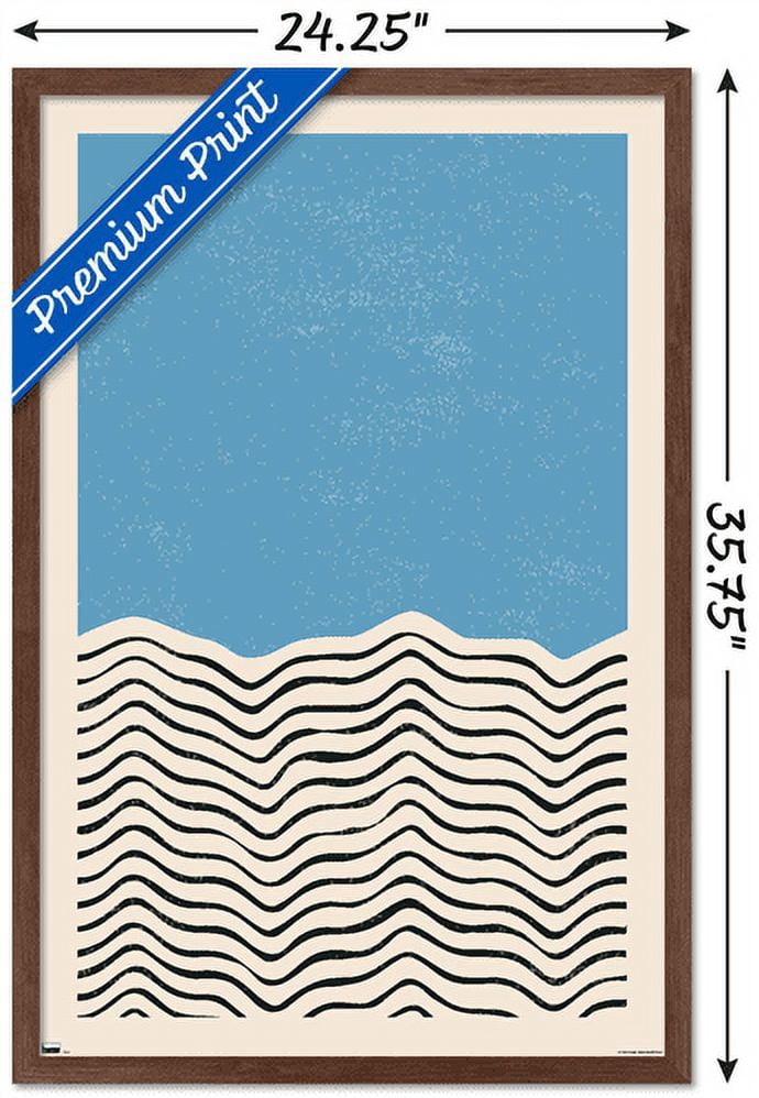 Geometric - Blue Wall Poster, 22.375" x 34", Framed