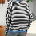 thumbnail image 6 of Utoimkio Clearance Cable Knit Striped Fall Crewneck Sweater Women's Soft Pullover Sweaters for Women, 6 of 6
