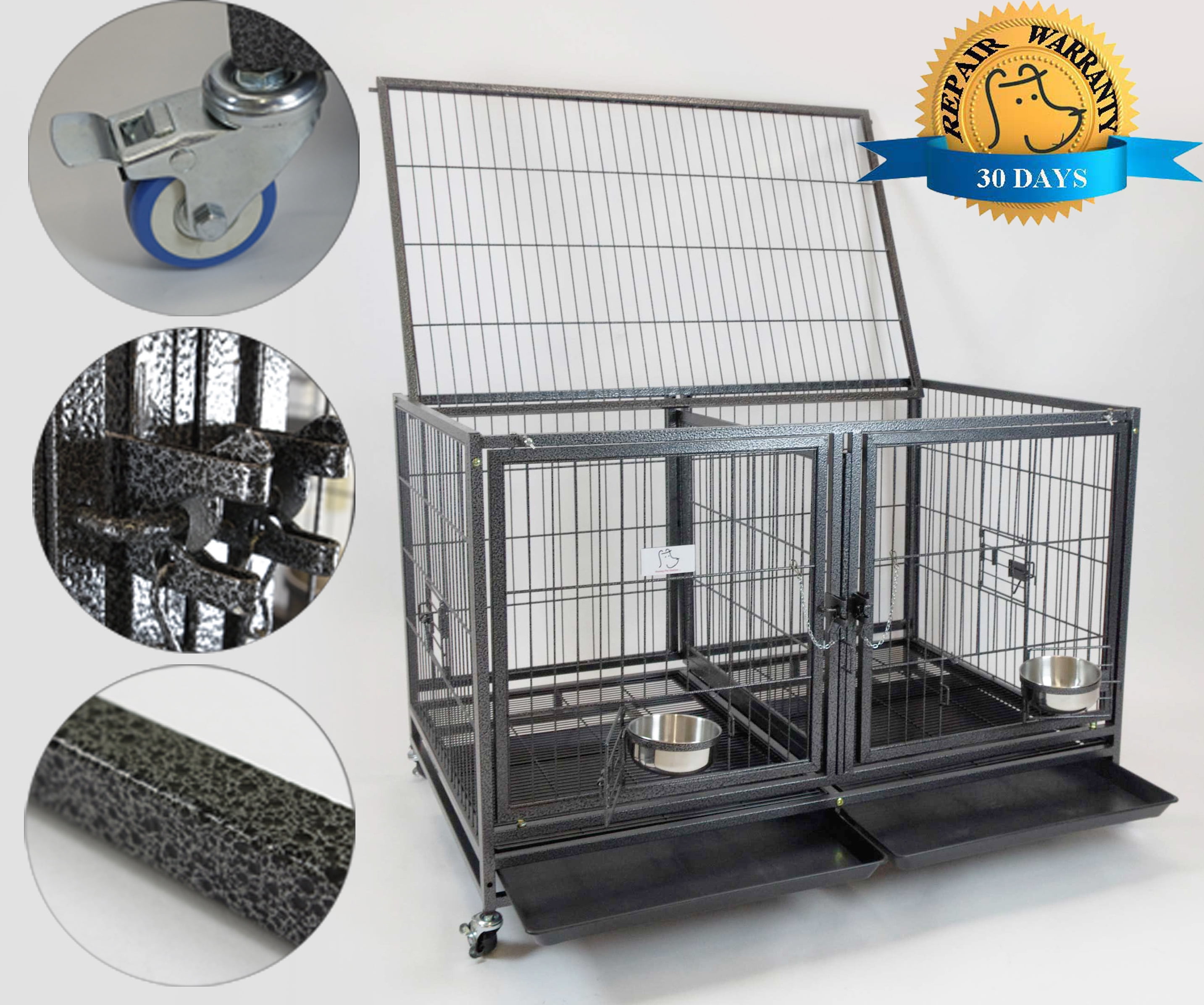 Homey Pet New 43" Stackable Strong Heavy Duty Metal Dog Cage Crate