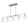 thumbnail image 6 of Hunter - Xidane 5-light Brushed Nickel, Extra Large Chandelier, Dimmable, Mid Century Modern Style, Linear Shaped, for Bedrooms, Dining, Living Rooms - 19748, 6 of 9
