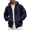 thumbnail image 3 of Bainana Zip Up Hoodies For Mens Long Sleeve Trendy Zipper Hoody Solid Color Hooded Shirts Workout Wear Fall Outfit Size M, 3 of 7