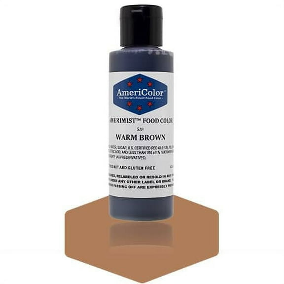 AmeriColor AmeriMist Warm Brown, 4.5 Ounce, Airbrush Food Color