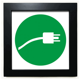 thumbnail image 1 of Verde Plug cable cable de carga modelo Mesa de pared con marco cuadrado negro, 1 of 4