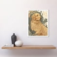 thumbnail image 2 of Golden Retriever Dog in Nature Soft Pastel Colour Illustration Art Print Framed Poster Wall Decor 12x16 inch, 2 of 5