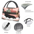 thumbnail image 4 of Yiaed Black Cat Pink Bathroom Print Lunch box lunch bag Portable Insulated Lunch Box for Women Men Cooler Tote Bag with Front Pocket for Work Picnic Travel, 4 of 6