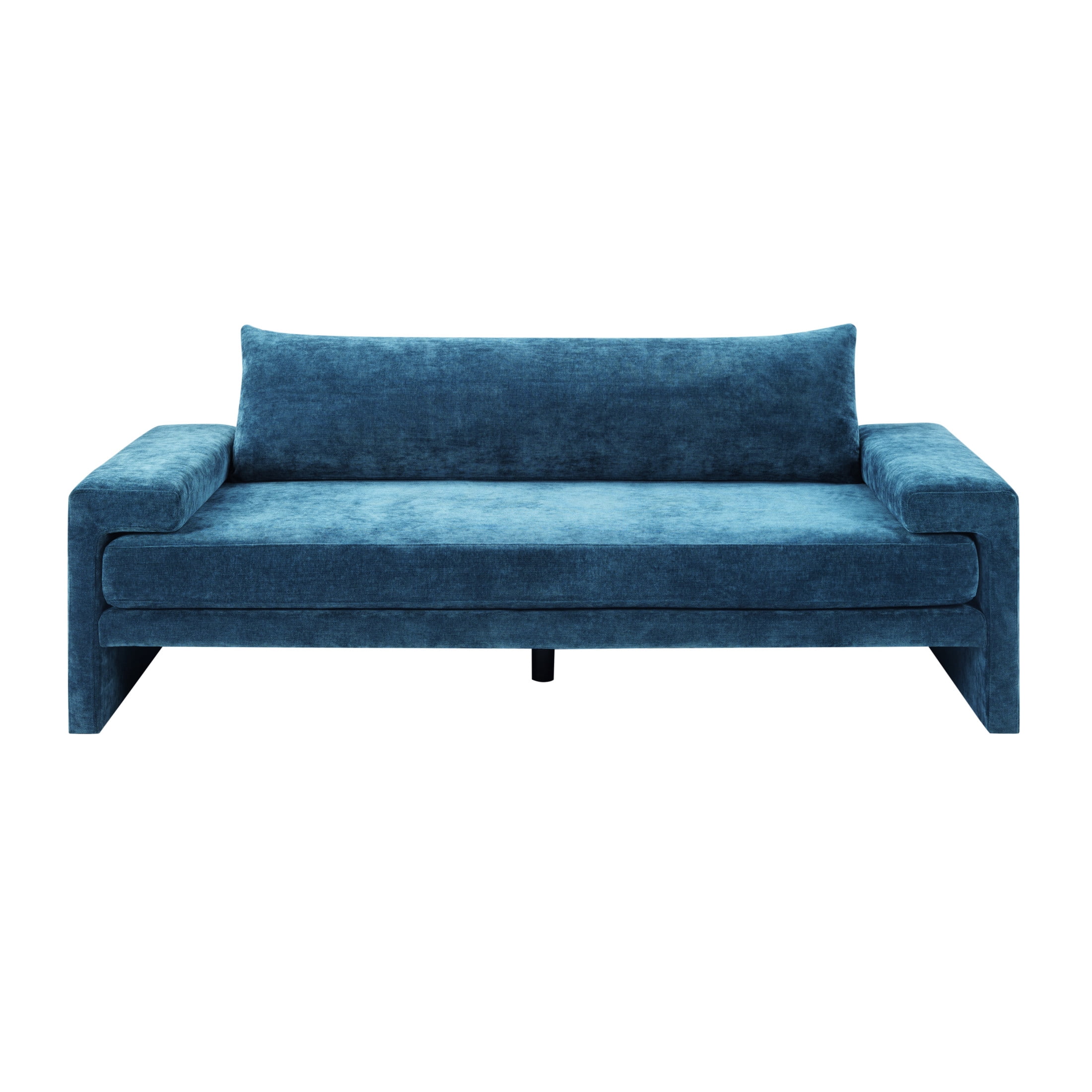 Christopher Knight Home 3-Seater Sofa with Chenille Upholstery, Wide Armrests, Thick Cushion, Blue