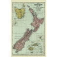 thumbnail image 2 of Rand McNally 17x24 White Modern Wood Framed Museum Art Print Titled - Tasmania Fiji Oceania New Zealand Australia, 2 of 4