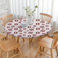 thumbnail image 3 of Brown Footballs with Stars Pattern Round Fitted Tablecloth with Elastic Edge,Dining Table Cover Waterproof,Outdoor Round Tablecloth for Camping,Dining,Indoor and Outdoor, 3 of 7