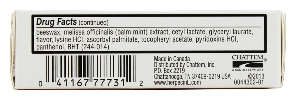 pack of 6 HERPECIN-L COLD SORE LIP BALM 0.1 oz