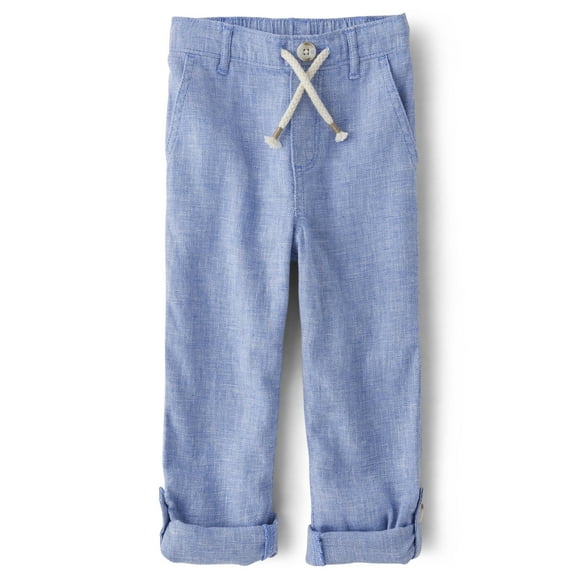 Pantalones Gymboree de lino con cordón para niños pequeños, color azul, talla 6