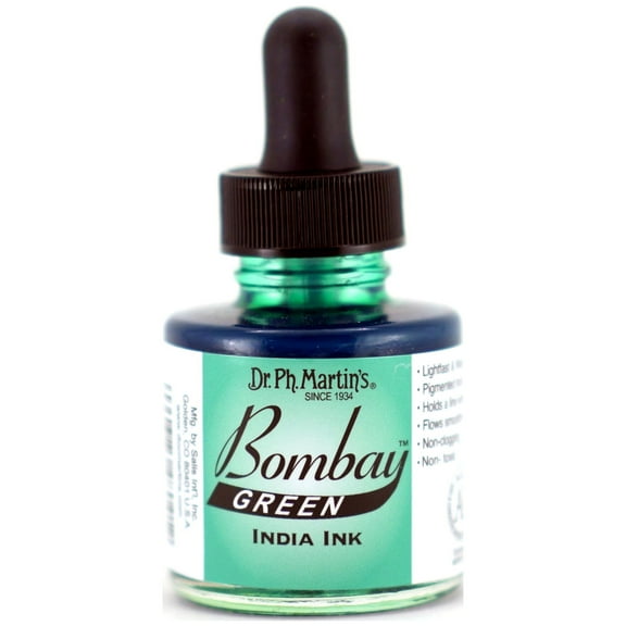 Dr. Ph. Martin's Bombay India Ink, 1.0 oz, Green (4BY)