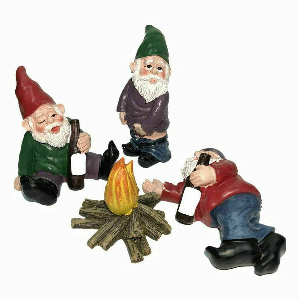 Fairy Garden Gnomes Accessories My Little Friend Drunk Gnome Dwarfs Statue TOP 