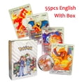 thumbnail image 1 of Gold Pikachu Cards Box Gold Silver Spanish/English/French/German Card Charizard Vmax Gx Game Battle Collection Card Gift, 1 of 5