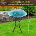 thumbnail image 3 of Briarwood Lane Blue Swirl Glass Birdbath, 3 of 3