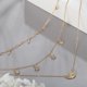 thumbnail image 3 of Gargantilla collares para mujer cuerda de encaje con cuentas cadena de eslabones satélite en capas delicadas gargantillas joyería, 3 of 5