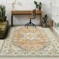 thumbnail image 4 of Homore Traditional Pattern Mystic Medallion Area Rug, 7' x 10', Camel, 4 of 7