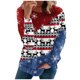 thumbnail image 4 of Sudaderas de cuello redondo de Navidad de manga larga para mujer, suéter holgado informal, blusa con estampado de Papá Noel y gato bonito Fridja FKASFK228, 4 of 6
