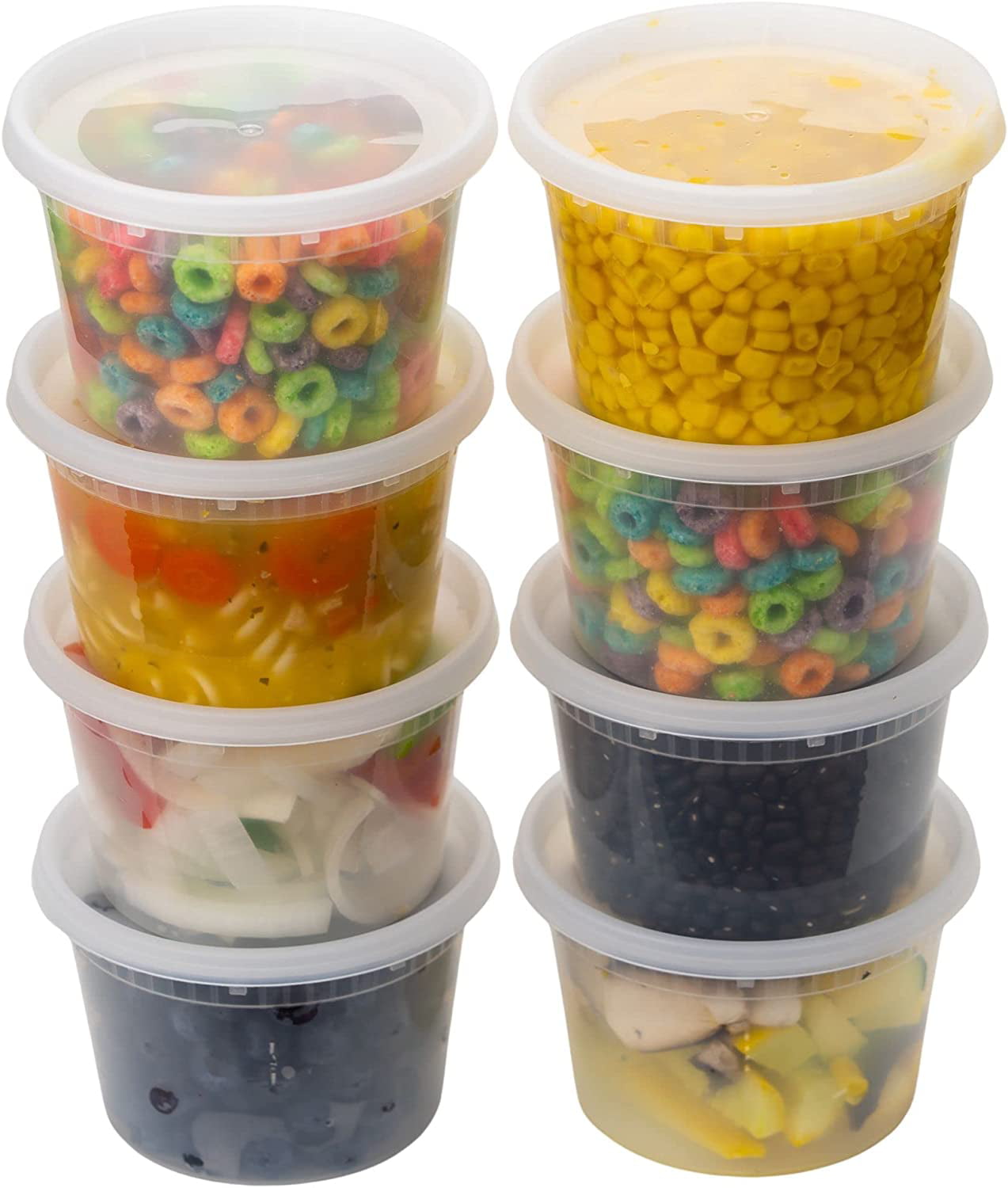 Deli Container with Lids - Food Storage - Clear Freezer, 36-Pack BPA Free  Plastic 8, 16, 32 oz, Cup Pint Quart set, Great for Soup, Meal Prep,  Portion