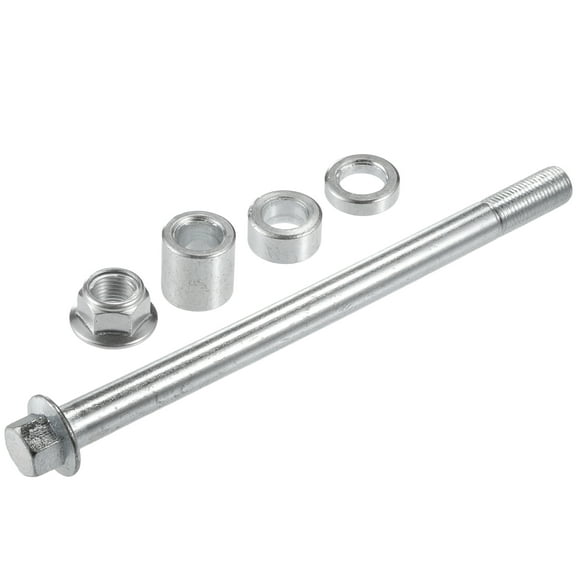 1 Set Front Rear Axle with Bushing and Screw Bolt M12 180mm Dirt Bike Scooter ATV Wheel Axle Silver Tone