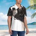 thumbnail image 3 of Disketp Black And White Boston Terrier Hawaiian Shirts for Men,Mens Casual Short Sleeve Button Down Shirts Beach Shirt,3X-Large, 3 of 7