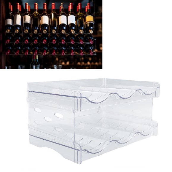 Stackable Water Bottle Organizer with Double Layer Design for Space Saving, Transparent Cup Storage Rack for Kitchen Cabinet