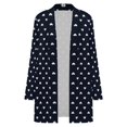 thumbnail image 4 of Women's Plus Size Navy Heart Print Cardigan, Long Sleeve Open Front Tunic with Pockets, 4 of 8