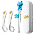 thumbnail image 1 of Kids Cutlery Set Kids Utensils Kids Forks And Spoons Kids Utensils With Case Kids Cutlery Set Stainless Steel Cartoon Style Glossy Safe Durable Spoon Fork Chopsticks Training Kids, 1 of 1