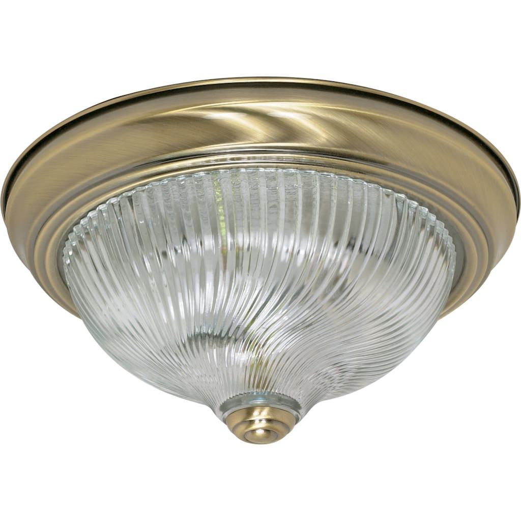 Nuvo 60/442 Signature 3 Light 15 inch Polished Brass Flushmount Ceiling Light 
