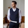 thumbnail image 2 of COOFANDY Men V Neck Sleeveless Vest Sweater Winter Fall Casual Lightweight Solid Vest, 2 of 9