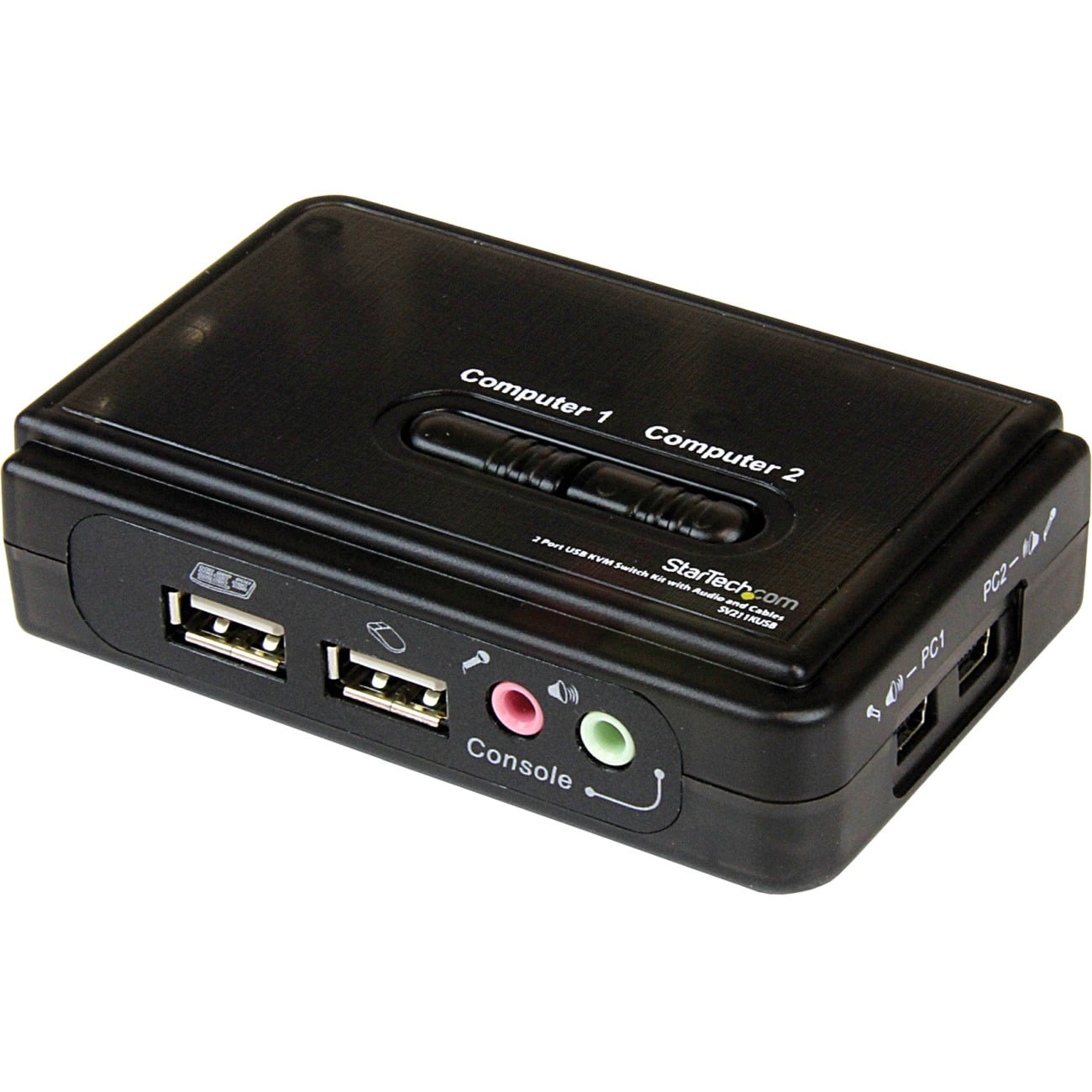 StarTech SV211KUSB 2 Port USB KVM Kit with Cables and Audio Switching