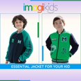 thumbnail image 3 of Chaqueta Minecraft Creeper Little Boys Varsity Green 7, 3 of 7