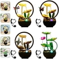 thumbnail image 1 of Pcapzz Tabletop Water Fountain USB Powered Tabletop Fountain with Natural Rocks and LED Ring Lights Desktop Waterfall Fountain Tabletop Humidifier for Indoor-butterfly-, 1 of 11