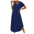 thumbnail image 2 of EGNMCR Robes de Fête pour Femmes Nouvelle Robe d'Été pour Femmes Ajustée à Manches Courtes Robe T-shirt Colorée, 2 of 6