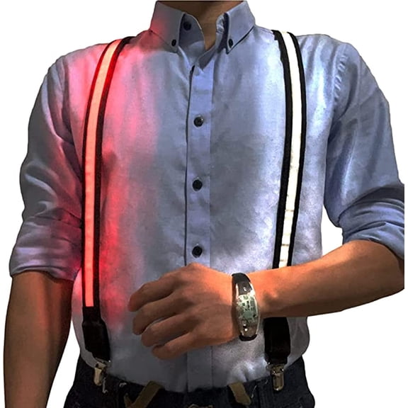 LINLIN LED Suspenders, Men's Light Up Novelty LED Suspenders USB for Party Night Club